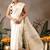 Off white woven silk blend ethnic saree with blouse piece