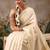 Off white woven silk blend ethnic saree with blouse piece