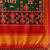 Red printed silk blend ethnic saree with blouse piece
