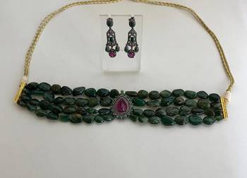 Regal emerald ruby dangle set 2