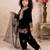 black pure heavy natural crepe salwar suit set with heavy embroidery sequence work - designer party wear