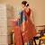 Blue printed tissue traditional saree with blouse piece