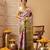 Lavender printed tissue traditional saree with blouse piece
