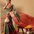 Green printed tissue traditional saree with blouse piece