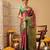 Pink printed tissue traditional saree with blouse piece
