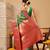 Green printed tissue traditional saree with blouse piece