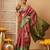 Pink printed tissue traditional saree with blouse piece