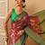 Pink printed tissue traditional saree with blouse piece