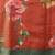 Peach printed tissue traditional saree with blouse piece