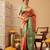 Orange printed art silk ethnic saree with blouse piece