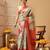 Olive printed tissue traditional saree with blouse piece