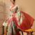 Olive printed tissue traditional saree with blouse piece