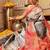 Grey printed tissue traditional saree with blouse piece