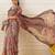 Purple printed cotton blend ethnic saree with blouse piece