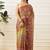 Multicolor printed cotton blend ethnic saree with blouse piece