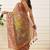 Multicolor printed cotton blend ethnic saree with blouse piece