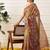Multicolor printed cotton blend ethnic saree with blouse piece