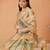 Beige printed tissue traditional saree with blouse piece