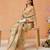 Beige printed tissue traditional saree with blouse piece