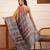 Mustard printed silk cotton ethnic saree with blouse piece