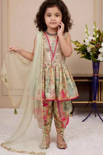 Multi heavy chinon silk salwar suit set with digital print with embroidered sequence work - designer party wear