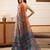 Grey printed silk cotton ethnic saree with blouse piece