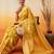 Yellow woven pure cotton ethnic saree with blouse piece
