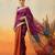 Purple woven pure cotton ethnic saree with blouse piece
