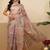 Lavender printed tissue traditional saree with blouse piece