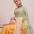 Yellow printed cotton blend ethnic saree with blouse piece