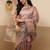 Lavender printed tissue traditional saree with blouse piece