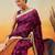 Purple woven pure cotton ethnic saree with blouse piece