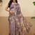 Violet printed tissue traditional saree with blouse piece
