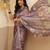 Violet printed tissue traditional saree with blouse piece