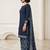 Blue printed cotton blend stitched floral print salwar kurta dupatta for women