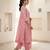 Pink printed cotton blend stitched geometric print salwar kurta dupatta for women