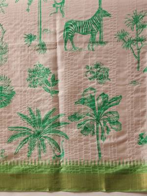 Mauve printed art silk ethnic saree with blouse piece 5