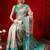 Beige printed art silk ethnic saree with blouse piece
