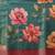 Teal printed tissue traditional saree with blouse piece