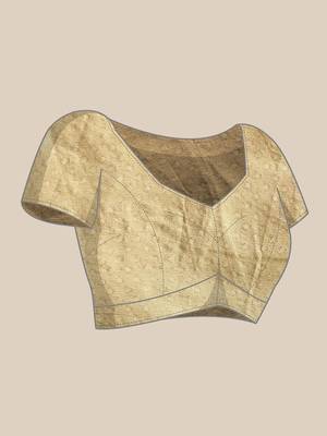 off white woven tissue saree with blouse 4