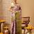 Pink printed tissue traditional saree with blouse piece