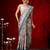 Beige printed art silk ethnic saree with blouse piece