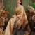 Beige printed tissue traditional saree with blouse piece