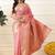 Pink woven art silk traditional saree with blouse piece