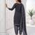 Blue printed cotton blend stitched geometric print salwar kurta dupatta for women