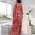 Red printed cotton blend stitched floral print salwar kurta dupatta for women