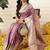 Purple woven art silk traditional saree with blouse piece