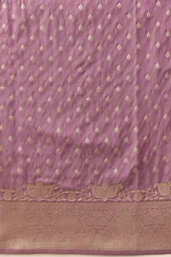 Purple woven art silk traditional saree with blouse piece