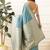 Turquoise woven art silk traditional saree with blouse piece