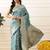 Blue woven art silk traditional saree with blouse piece